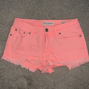 BULLHEAD low rise hot pink jean shorts size 3